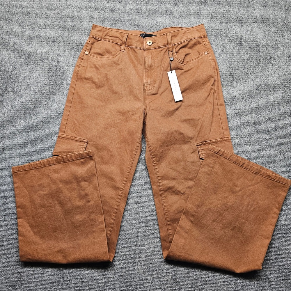 Sanctuary Womens High Rise Wide Leg Cargo Pants Tobacco Brown Size 28 XP9208P4